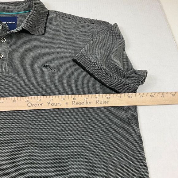 Tommy Bahama Mens Polo Shirt Gray Short Sleeve Stretch Collared Top Size Large * - Picture 8 of 12